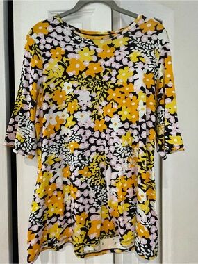 Ted Baker Yellow & Pink Floral Tunic Top